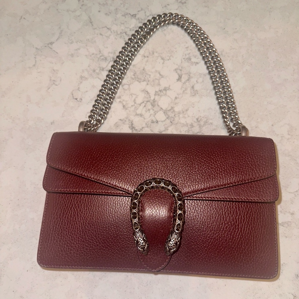GUCCI Brand New Never Worn DIONYSUS SHOULDER BAG (BURGUNDY COLOR - NOT RED )